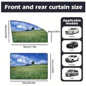 Resim Xuweiwei 4pc Kolay Monte Edilen Dayanıklı Kumaşlı Araç Güneşlik Seti, Manyetik Perdeler İle Işık Azaltma Ve Serinletici İç Mekan, Karakter Desenli 4 Parça 