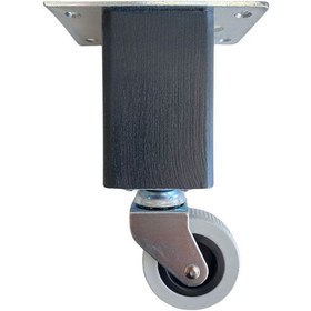 Resim Kale Ahşap 15cm Tekerli Ayak Mobilya Masa Ve Dolap Tekerli Ayağı Frensiz 15cm Antrasit Kayın/gürgen 