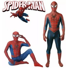 Resim İnanılmaz Örümcek Adam Tobey Maguire Cosplay Kostümü Cadılar Bayramı Partisi. 