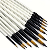 Resim 12'lü Paket YUTIARS Profesyonel Yuvarlak Fırçalar Ahşap Saplar ve Naylon Kıllar ile - Akrilik, Su Boyası, Yağlı Boya Sanat Malzemeleri Başlangıç ve Uzmanlar için, Sanat Fırçaları 