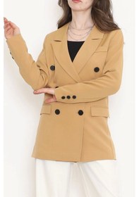 Resim Blazer Ceket Sütlükahve - 80027.683. Çok Renkli 