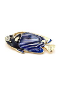 Resim Solfera Imparator Melek Balığı Resif Angel Fish Zirkon Rozet Broş Rz091 