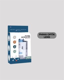 Resim Taşınabilir Led Işıklı Cep Mikroskop 80x 200x Büyütme 