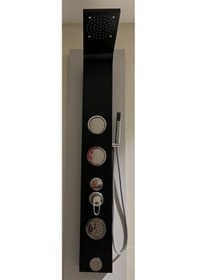 Resim Sam Banyo Camel Yuvarlak Jetli Duş Paneli Siyah 