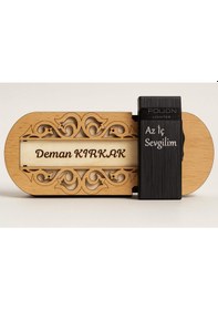 Resim Hediye Çakmak Kişiye Özel İsim Yazılı Ve Mdf Tasarım Kutulu No:1002 Siyah 