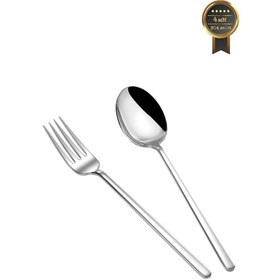 Resim Arsel Lotus Sade Klasik 30 Parça Premium Ağır 6 Kişilik 4mm Çatal Kaşık Bıçak Seti 304 Kalite Bıçaksız Gümüş 