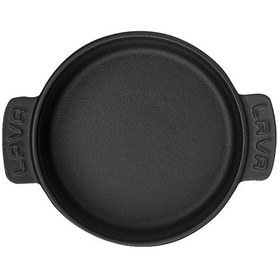 Resim Lava Döküm Yuvarlak Güveç Kabı Döküm Demir Yekpare Çift Kulplu Çap(Ø)14cm. Siyah 