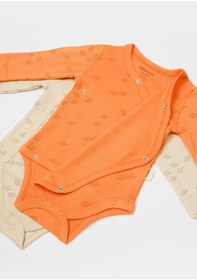 Resim BabyCosy Organik Modal Fil Baskılı 2 Li Kruvaze Uzun Kollu Badi 001 