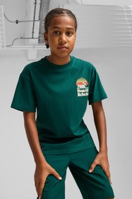 Resim Puma MID90S Graphic Tee IV B Yeşil Unisex Çocuk Kısa Kol T-Shirt 