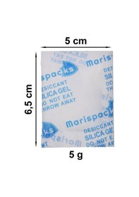 Resim Marispacks 5 G X 50 Adet Silikajel Nem Alıcı Paket Nonwoven, Aluminyum Doypack Ambalajda 