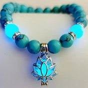 Resim 1 adet Parlayan Lotus Bileklik, Işıklı Lotus Kolye ile Canlı Mavi Boncuklar, Erkekler ve Kadınlar için Mükemmel, Sevgililer Günü, Babalar Günü, Anneler Günü, Okula Dönüş, Balolar ve Mezuniyet Hediyeleri, Festivite Uygun Aksesuar|Işıklı Aksesuar|Glossy Finish 