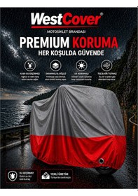Resim Volta Vsx Gri-kırmızı Parç. Motosiklet Branda Su-toz Geçirmez Motor Örtü 