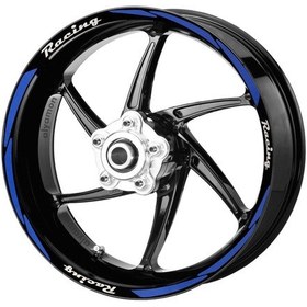 Resim Deeb Motosiklet Jant Şeridi Racing Mavi Beyaz Model S N11.24465 