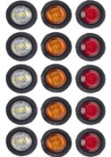 Resim Wondernest Yuvarlak Yan Sones Römork Led Lambası Kırmızı Kamyonet İşaret Beyaz Amber A5015 15'i 1 + + Re Diğer 