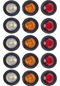 Resim Wondernest Yuvarlak Yan Sones Römork Led Lambası Kırmızı Kamyonet İşaret Beyaz Amber A5015 15'i 1 + + Re Diğer 
