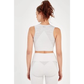 Resim Maraton SlimFit Kadın Bisiklet Yaka Kolsuz Ekru Bra 813054 