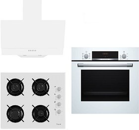 Resim Bosch & Ferre New Daylight Beyaz Ankastre Set 143 (HBF514BW0T + B2140CE + D004) 