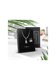 Resim Forentina Zirkon Taşlı Gümüş Kaplama Düğün Seti PS2562 Gümüş 