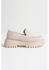 Resim Rion Kadın Günlük Bej Süet Loafer Ayakkabı Bej Süet 