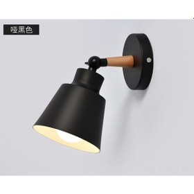 Resim Lemestar Nordik Ahşap Macaron Renkli Duvar Lambası - Yatak Odası, Koridor, Çocuk Odası İçin Dekoratif Aydınlatma - Siyah Işık Kaynağı Hariç Siyah 