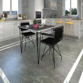 Resim Kenz Life Knsz Masa Sandalye Takımı HEM75MAZLUM Grisyh 070*070 Klçsm 2 Sandalye Syhsyh Kolçaklı Sırt Minderli 