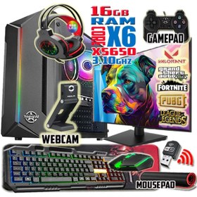 Resim WARBOX Pitbull Xeon X5650 16gb Ram 256gb Ssd 250gb Hdd R7 240-4gb E.kartı 19" Monitör Gaming Pc 