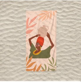 Resim Marte Home Frican Woman Y - Baskılı Plaj Havlusu 