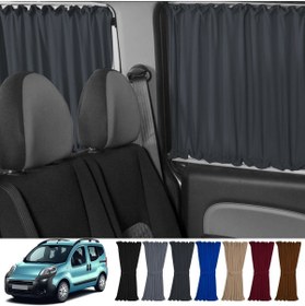 Resim Oto Pandami Citroen Nemo 2007-2015 Uyumlu Füme Raylı Oto Perde Takımı 