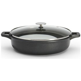Resim De Buyer Choc Extreme Yapışmaz Kaplama Cam Kapaklı Tencere 28 Cm - Siyah 