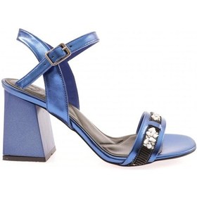 Resim Dgn 809-23y Kadin Bantli Taşli Topuklu Sandalet 809-1922-R13853 Saks 