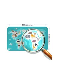 Resim Eğitici Dünya Haritası Dünya Atlası Çocuk Ve Bebek Odası Duvar Sticker-60x105-3785 - Renkli Çok Renkli 