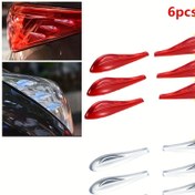 Resim Aracınız için 6 adet Silikon Arka Spoiler Stickerı, Evrensel 3D Arka Lamba Süsü, Araç Gövde Kiti için Anti-Sürtünme Dış Aksesuarlar 