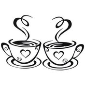 Resim 4x4 Caffe Fincanları Aşk Sevgi Sticker 17cm*11cmdir 