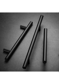 Resim Marelli 96 Mm Siyah Paslanmaz Boy Kulp Mobilya Kulbu, Dolap Kulbu 