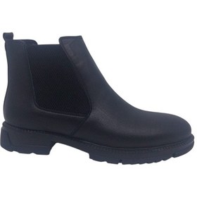 Resim Zerhan Modesa 276 Erkek Siyah Chelsea Hakiki Deri Klasik Bot Siyah 
