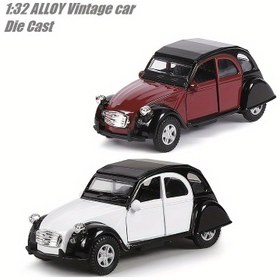 Resim 1:32 Ölçekli Alaşımlı Döküm Vintage Araba Modeli Geri Çekme Eylemi ile, Fonksiyonel Kapılar ve Krom Ayrıntılar - Beyaz/Yeşil/Bordo/Sarı Renklerde Retro Tarz Koleksiyonluk Oyuncak, Gerçekçi Detaylandırma, Koleksiyonerler için İdeal Noel Hediyesi 