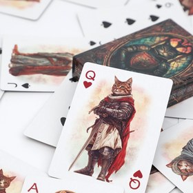 Resim 1 adet, Antika Kedi İllüstrasyonlu Eskitabak Oyun Kartları, Sihirli ve Mizahi Dini Tarzda Zarif 54 Kartlık Set, Aile ve Arkadaş Toplantıları İçin Mükemmel Satranç Tahtası Oyunu 