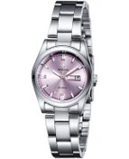 Resim Lemestar Bayanlar İçin Pembe Paslanmaz Çelik Kordonlu, Takvimli, Gece Görünürlüklü Kuvars Saat Kutu İçerisinde Çok Renkli 