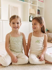 Resim Civil Girls Fiyonk Aksesuarlı Çiçek 2-10 Yaş Kız Çocuk 2'li Atlet - Standart / 10-11 Yaş 