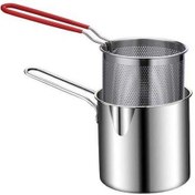 Resim Fastbuy 304 Paslanmaz Çelik Mini Kızartma Tenceri, Yağ Tasarruflu, Izgara Sepetli, Anti-yanık, Tüm Ocaklar İçin Uygun 