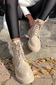 Resim Bambi Bej Süet Kadin Bot & Bootie K02678020002 