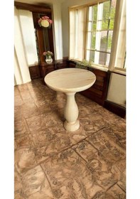 Resim Doğal Masif Ahşap Tekli Yan Sehpa Naturel Renk Şık Mantar Sehpa Kahverengi 