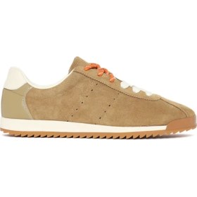Resim Derimod Kadın Bej Bağcıklı Süet Deri Sneaker 26PFD431110 