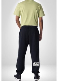 Resim Çok Virajlı Bir Otabandır Aşk, Ama Bazı Hödüklerin Ehliyeti Vardır Yazılı 3 İplik Erkek Baskılı Siyah Eşofman Altı Siyah 