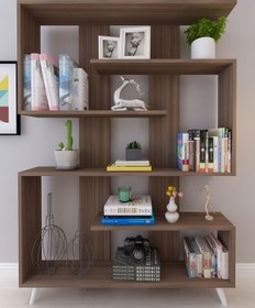 Resim Moonlife Berlin Dekoratif Kitaplık Ceviz 