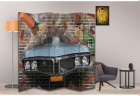 Resim Araba Temalı Özel Tasarım Paravan Room Divider PRV1124, 180 x 180 