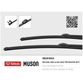 Resim Sılbak Silecek Süpürgesi 650/450mm Muz Tipi Bmw 5 Serısı Tourıng - 7 Serısı 03/10 IS00-SILBAK SB2618A2 