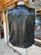 Resim ArdaStilDeri Hakiki Deri Motorcu Chopper Yelek 