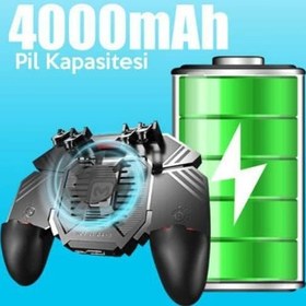 Resim Polhammobile Polham 4000Mah Powerbankli Telefon Soğutuculu Fanlı Oyun Kolu, Pubg Ateş Tuşlu Soğutuculu Oyun Kolu 