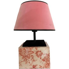 Resim Dacy Çiçek Baskılı Polyester Abajur Pembe 